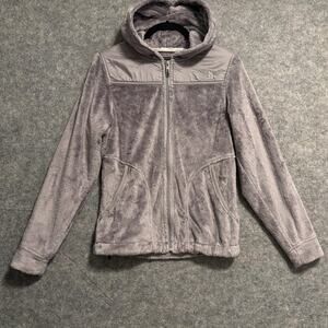 The North Face Jacket Womens Size XS Gray Osito Fleece Hooded Zip Plush Pockets